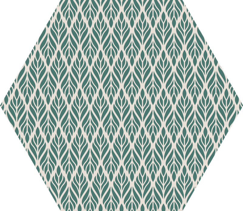 Geometric vinyl rug with leaf pattern - TenStickers