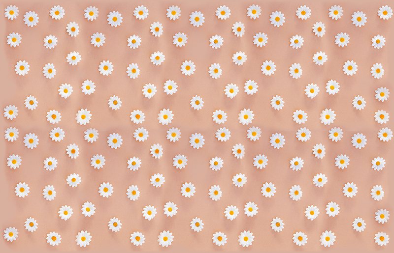 Floral vinyl rug floral daisies design - TenStickers