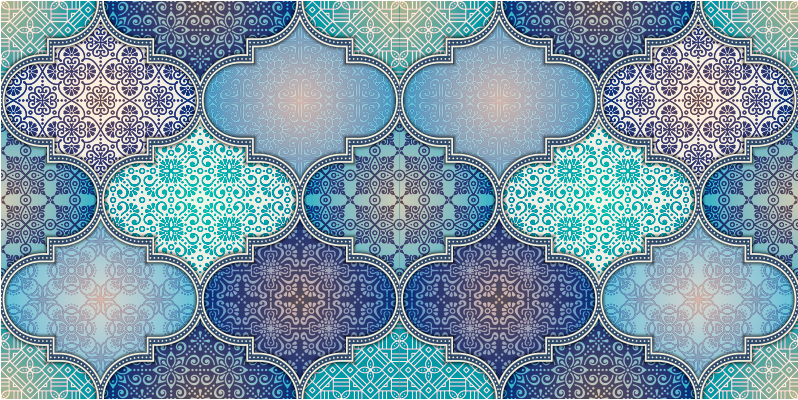 Tile vinyl rug with detailed tile designs - TenStickers