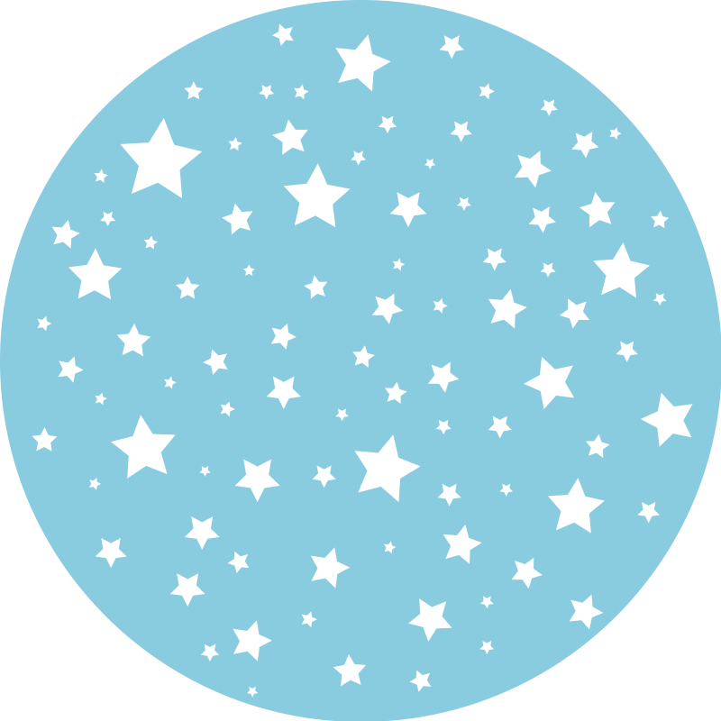 Blue Stars Round vinyl rug - TenStickers