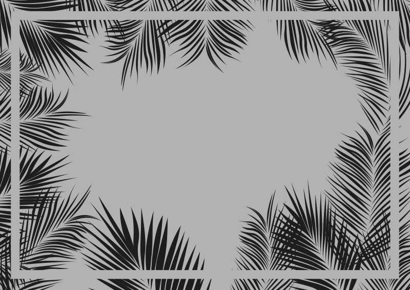 Tropical Palm Silhouette floral vinyl rug - TenStickers