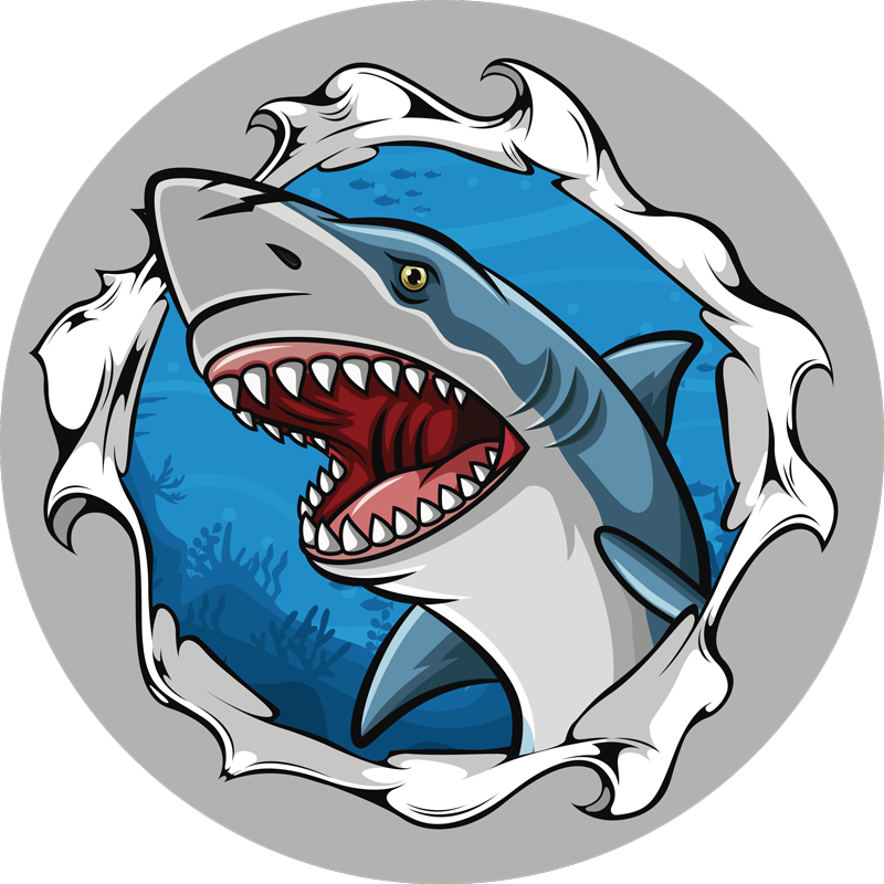 Shark Illustration kids vinyl rug - TenStickers