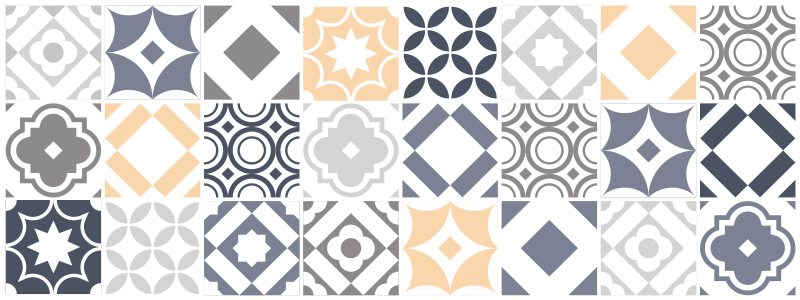 Bathroom vinyl rug tiles motif - TenStickers