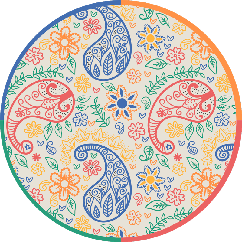 Floral Paisley Elements floral vinyl rug - TenStickers