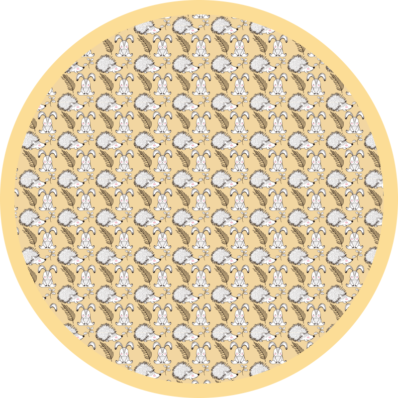 Hedgehog Illustration nursery vinyl rug - TenStickers