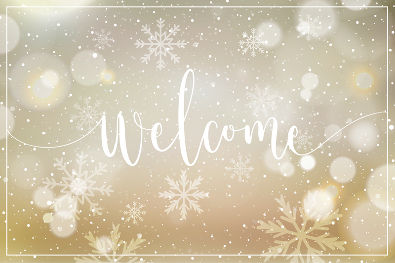 Seasonal Welcome Message Christmas vinyl rug - TenStickers