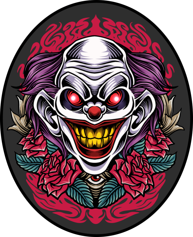 Clown Illustration halloween vinyl rug - TenStickers