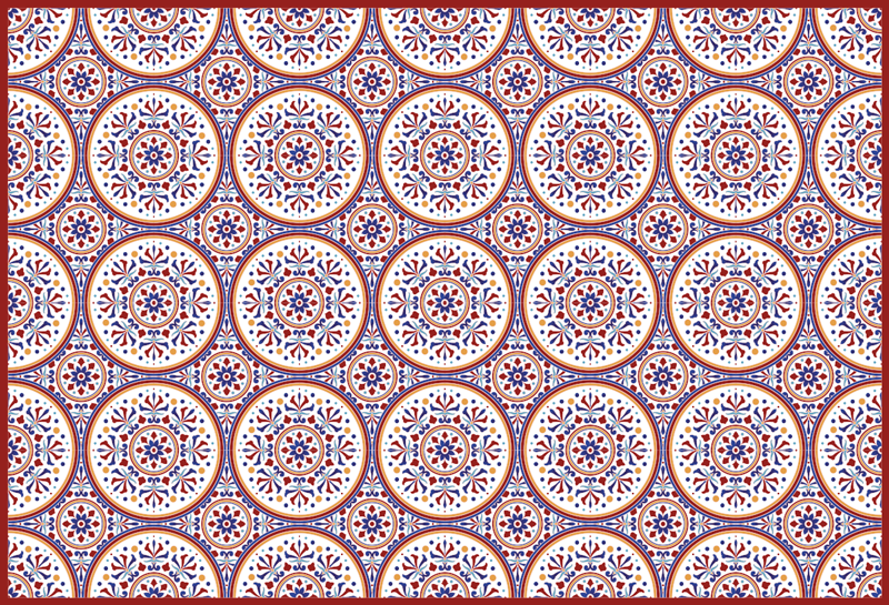 Mosaic Circle Pattern tile vinyl rug - TenStickers