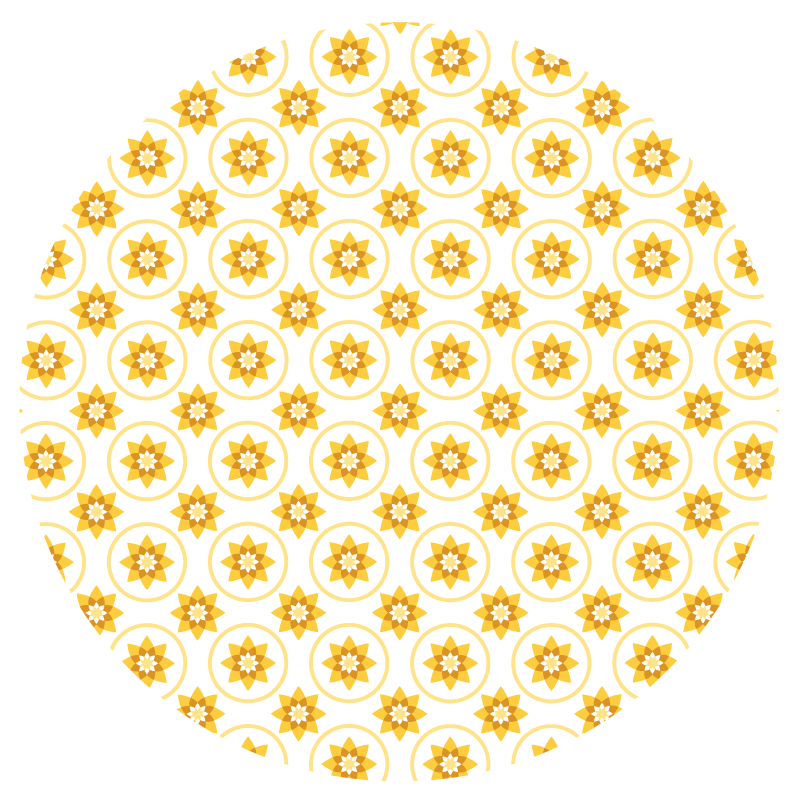 Yellow floral design floral vinyl rug - TenStickers