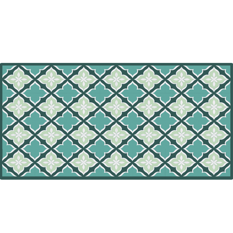 Mosaic vinyl rug mosaic floral design - TenStickers