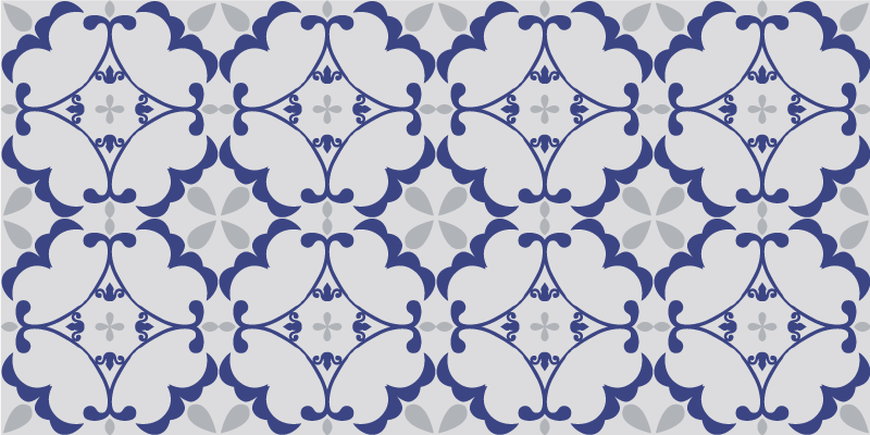 Ornate Symmetrical Pattern tile vinyl rug - TenStickers