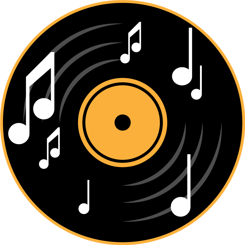 Musical Record Motif circular vinyl rug - TenStickers