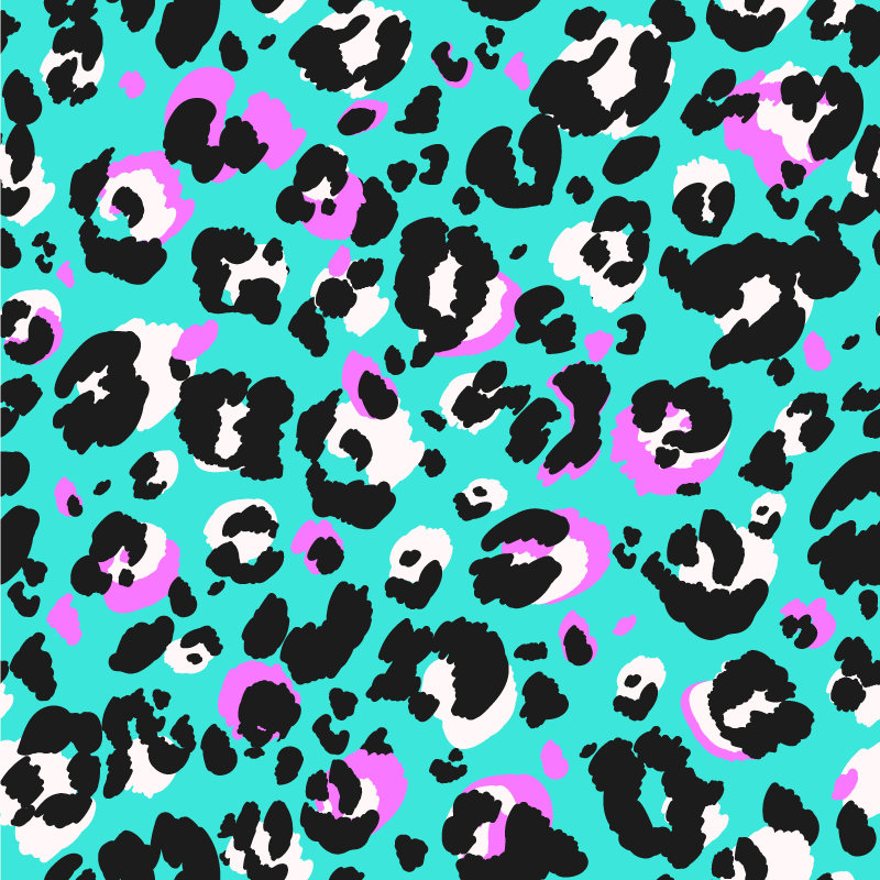 Colorful Leopard Spots animal print vinyl rug - TenStickers