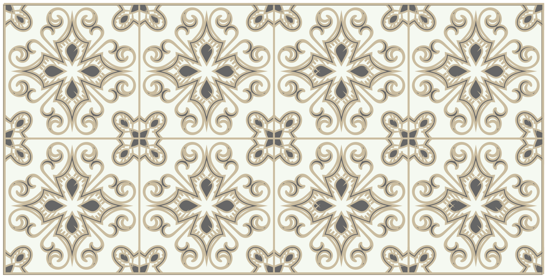 Mosaic vinyl rug classic mosaic design - TenStickers