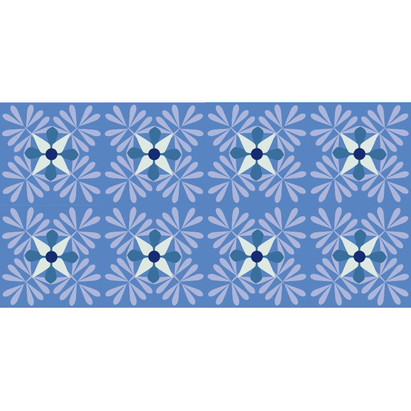 Floral vinyl rug with floral symmetry design - TenStickers