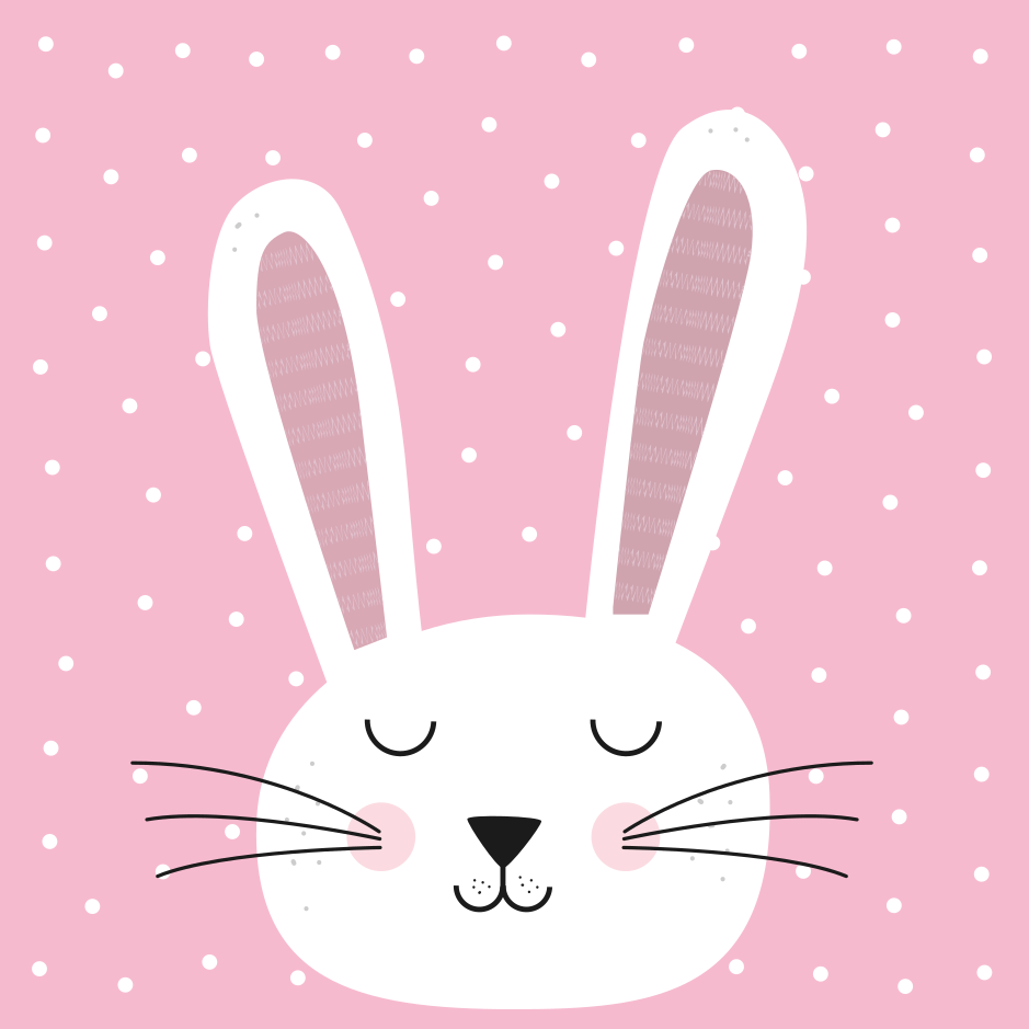 Bunny Polka Dots nursery vinyl rug - TenStickers