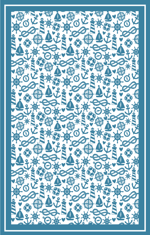 Nautical Playtime kids vinyl rug - TenStickers