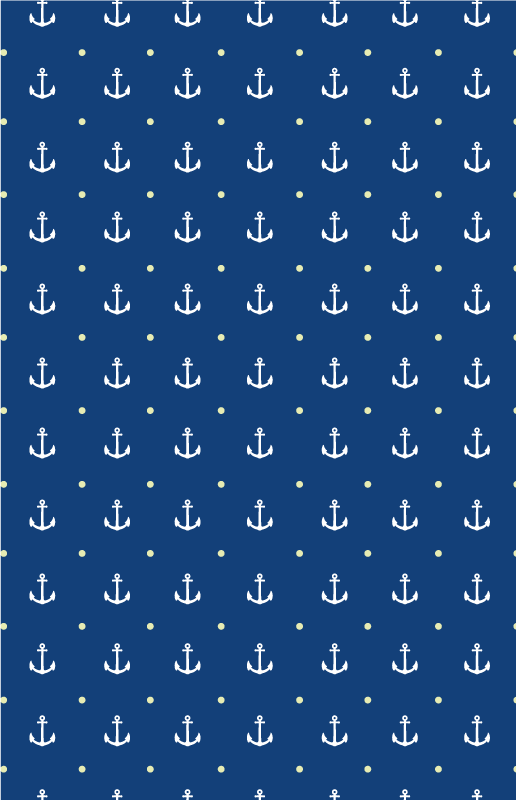 Nautical Anchors blue vinyl rug - TenStickers