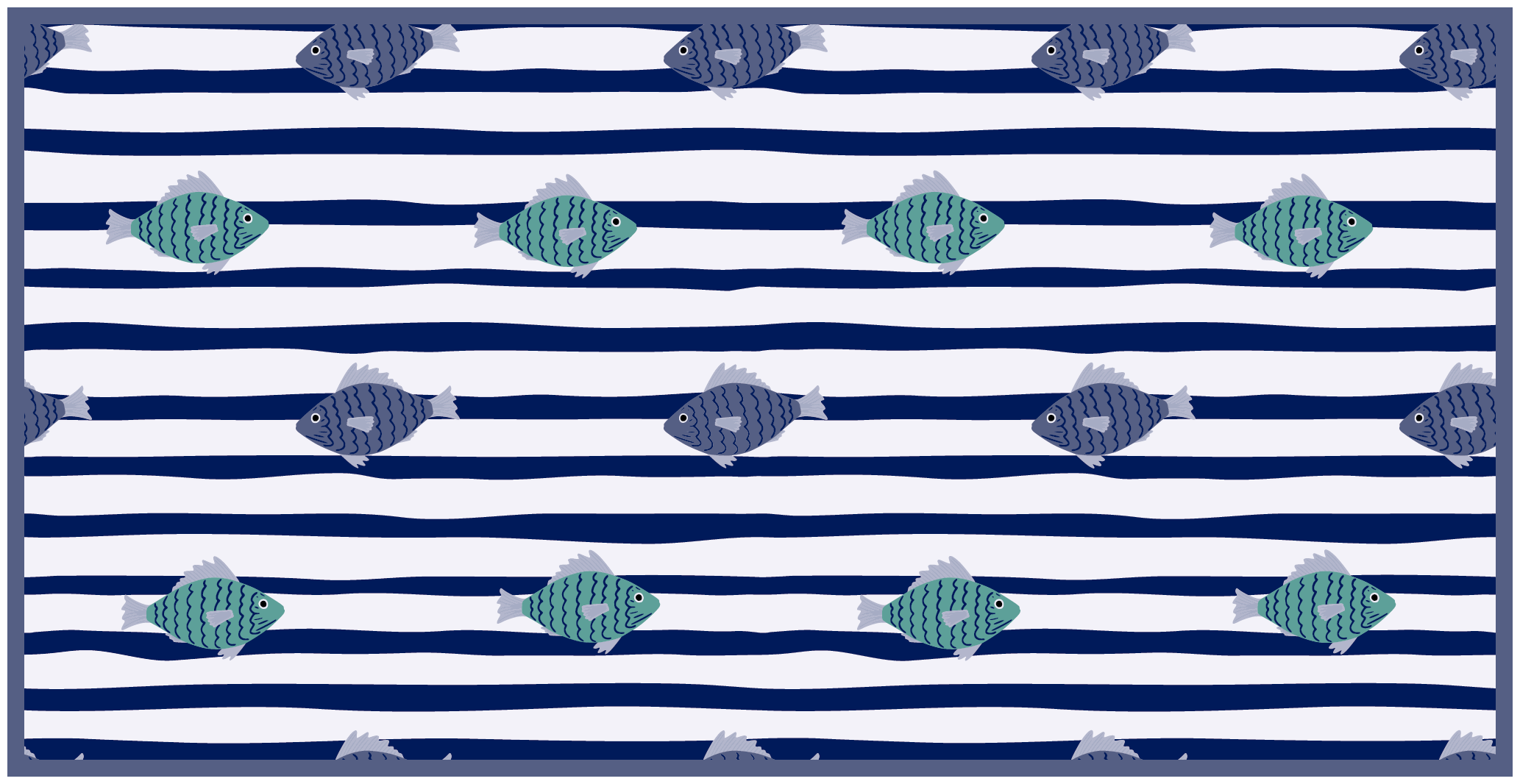 Striped Fish Pattern animal vinyl rug - TenStickers