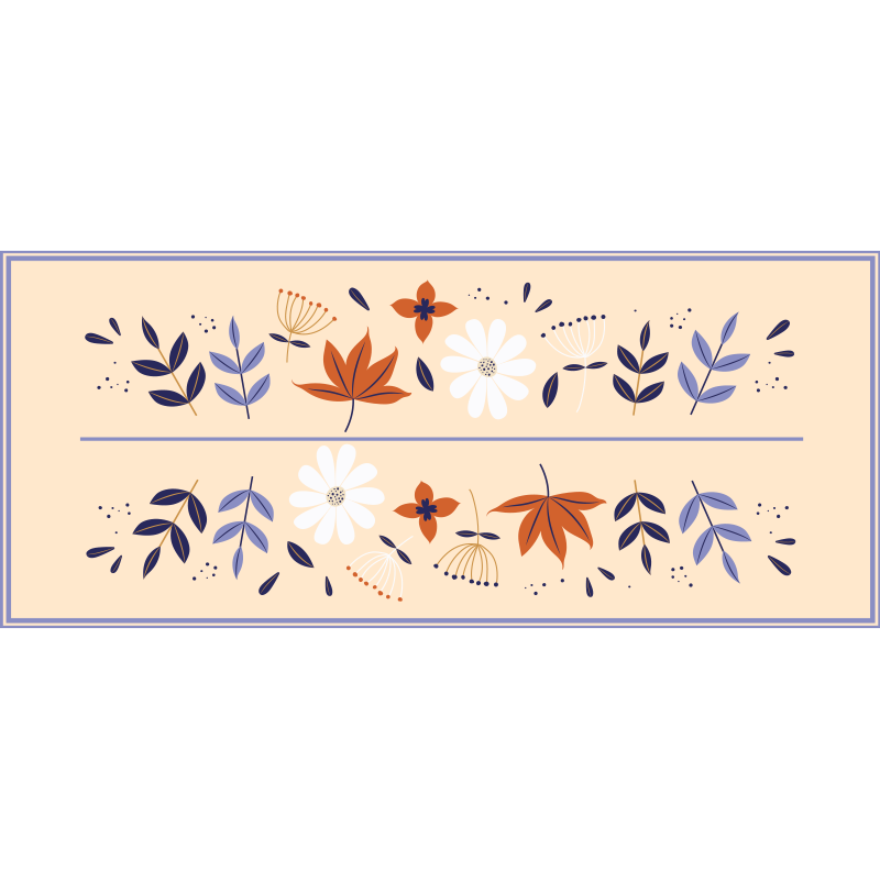 Botanical Motif Ensemble floral vinyl rug - TenStickers