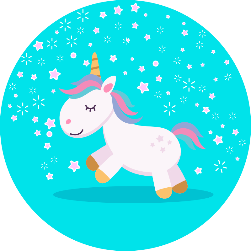 Unicorn Illustration kids vinyl rug - TenStickers