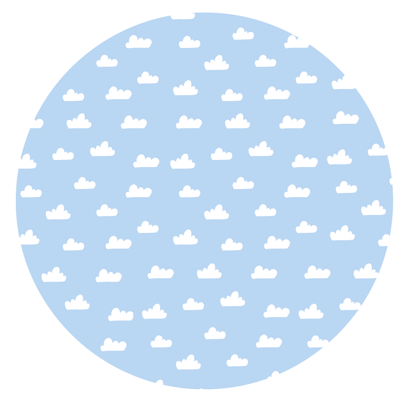 Cloudy Sky Circle kids vinyl rug - TenStickers