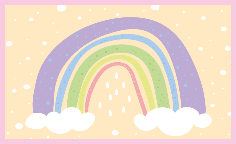 Pastel Rainbow kids vinyl rug - TenStickers