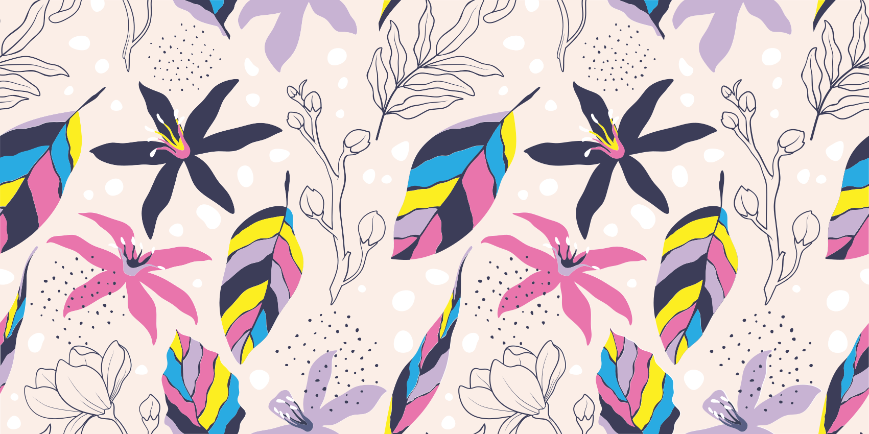 Floral fantasy floral vinyl rug - TenStickers