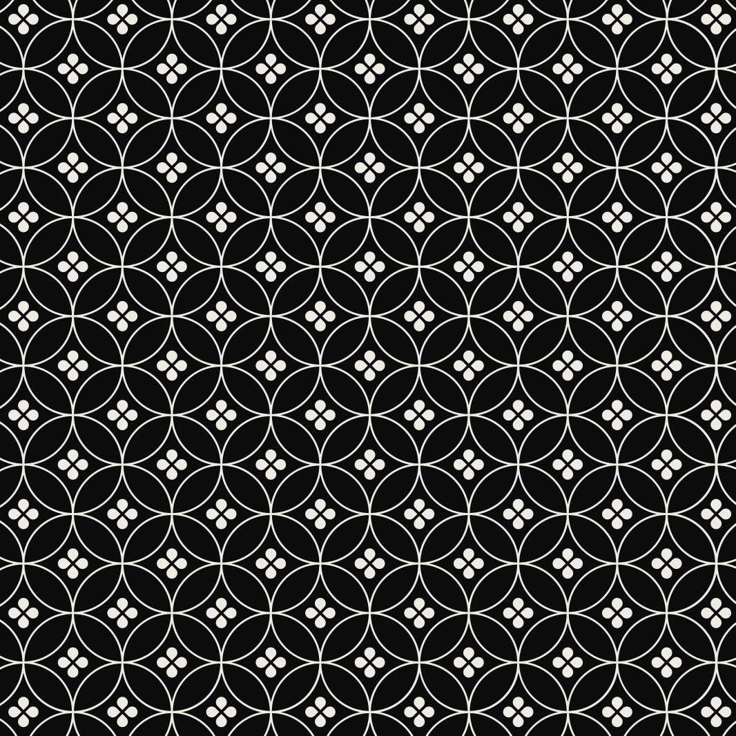 Black background with flower tiles vinyl kitchen mat - TenStickers