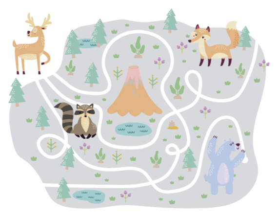 Playful Forest Path game vinyl rug - TenStickers