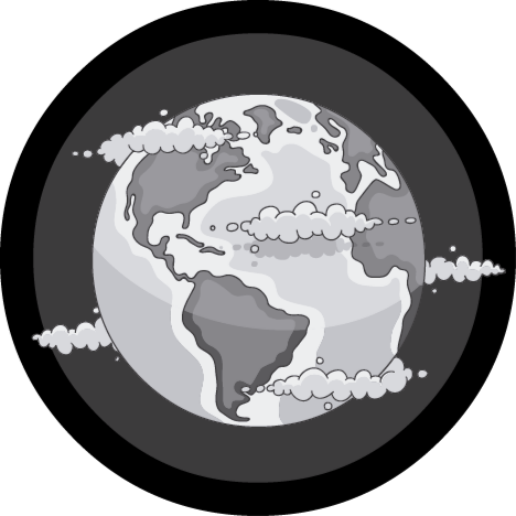 Monochrome Globe world map vinyl rug - TenStickers