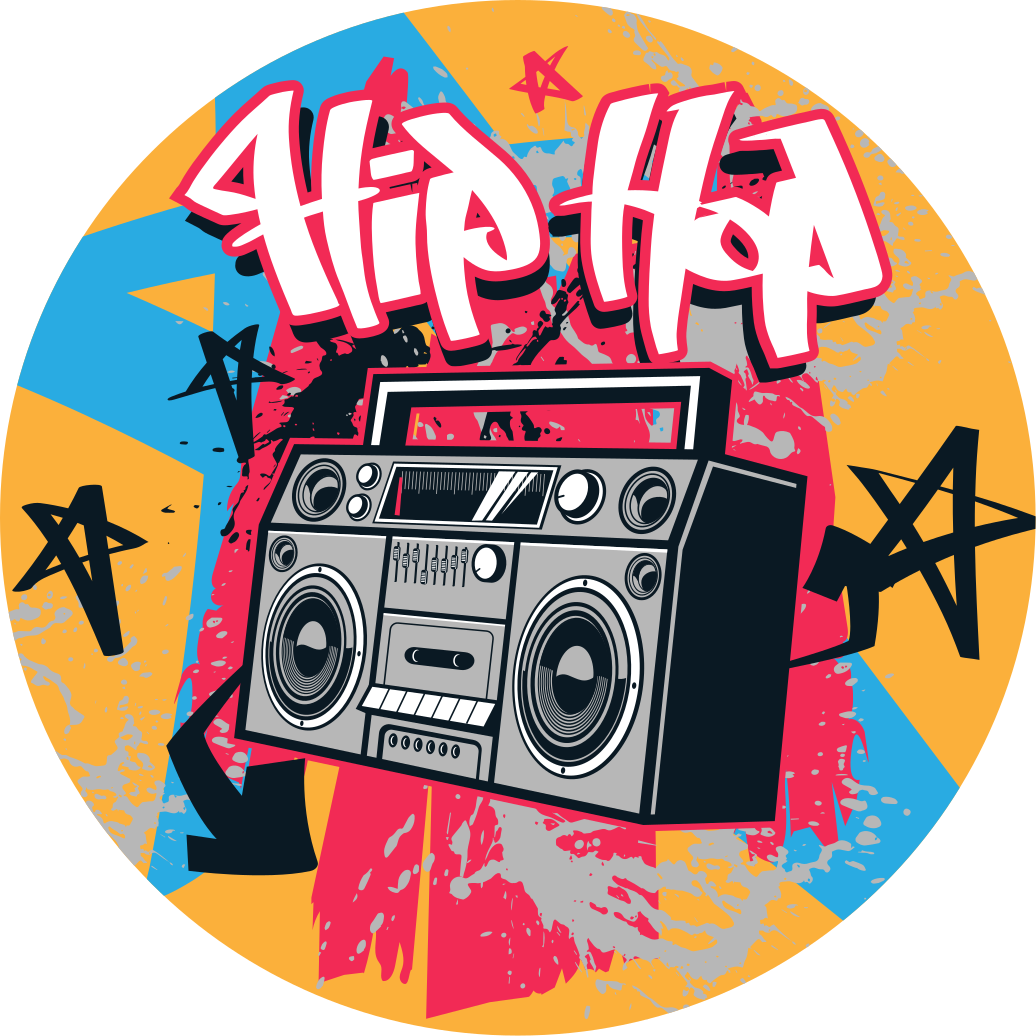 Hip Hop Boombox teen vinyl rug - TenStickers