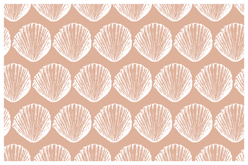 Seashell Pattern floral vinyl rug - TenStickers