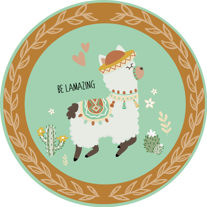 Be Llamazing animal vinyl rug - TenStickers