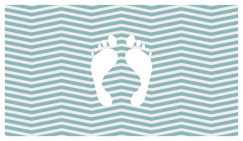 Lined Footprint striped vinyl rug - TenStickers