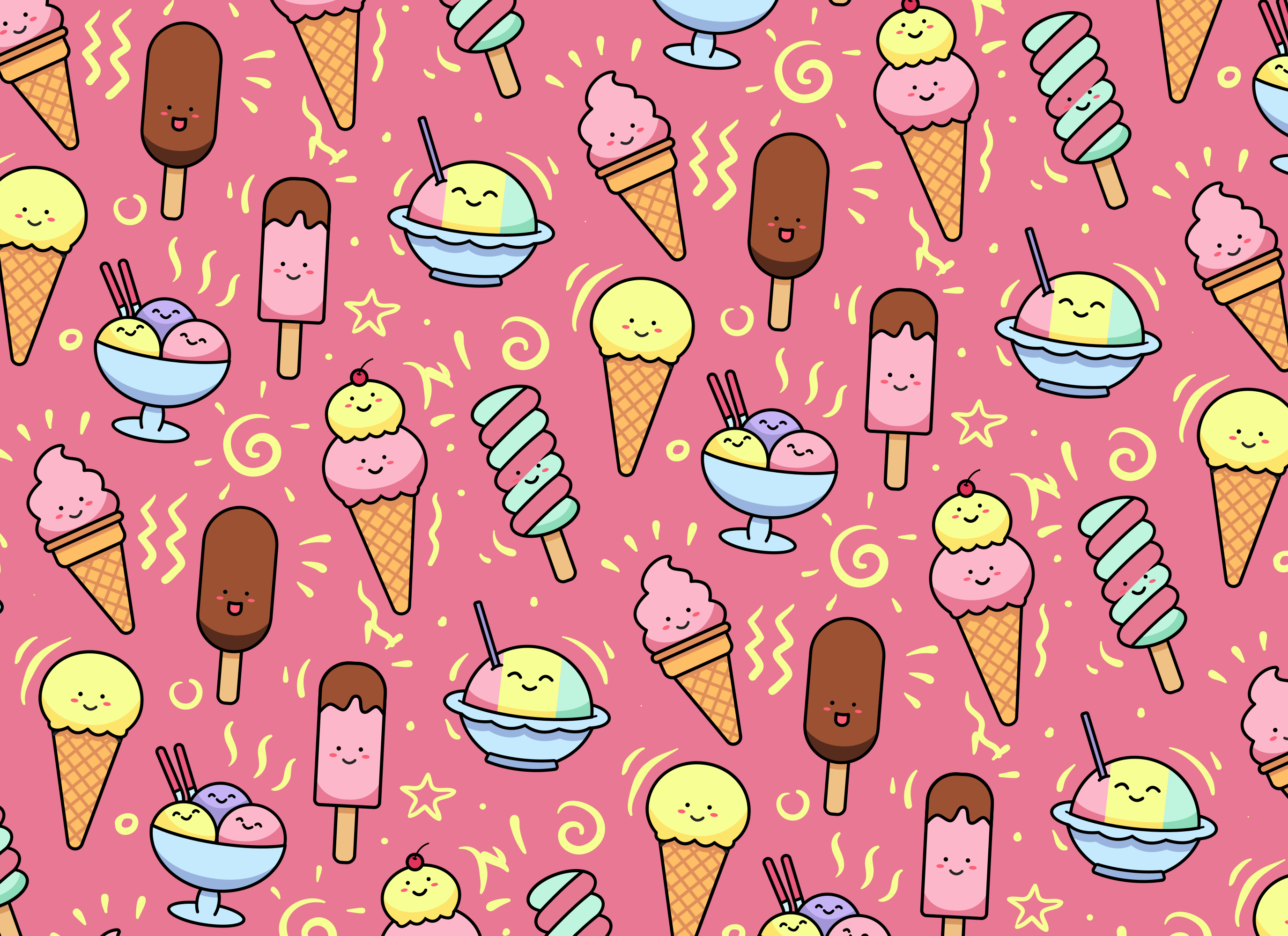 Playful Ice Cream Pattern Playroom Carpet - TenStickers