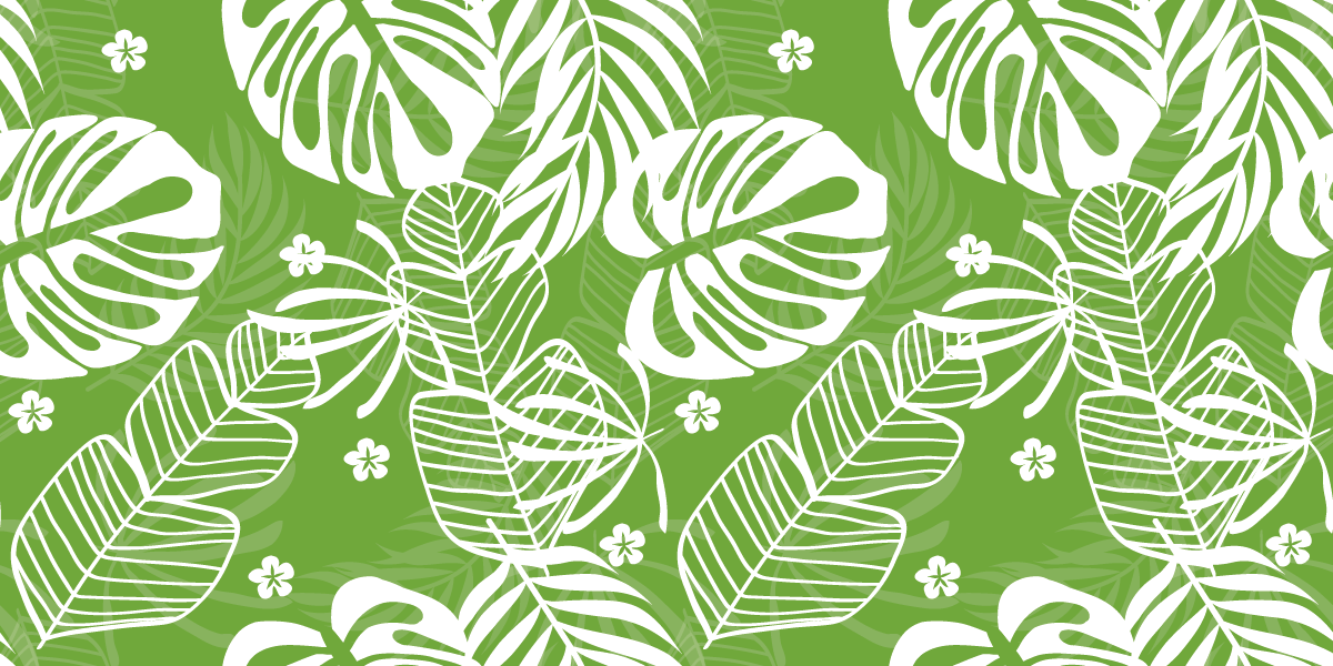 Green Tropical Motif floral rug - TenStickers