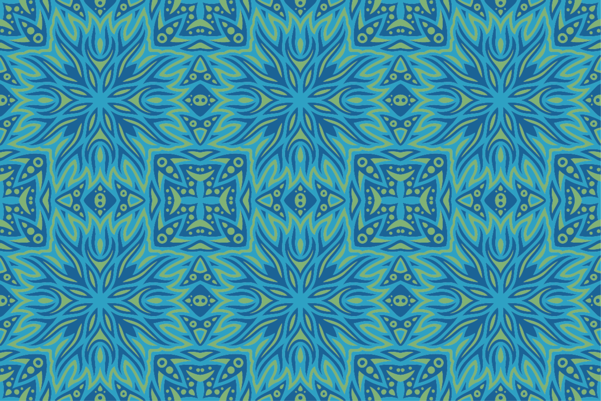 Symmetrical pattern blue vinyl rug - TenStickers