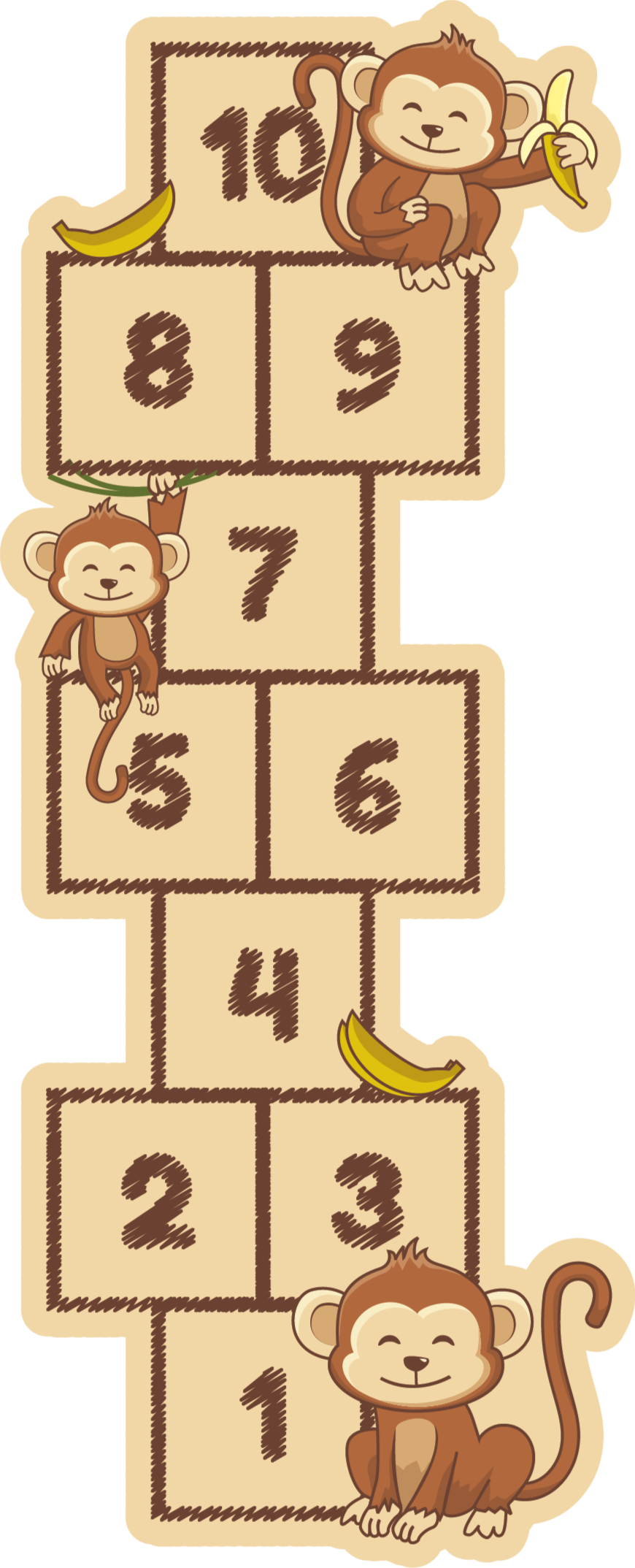 Monkey Hopscotch playroom carpet - TenStickers