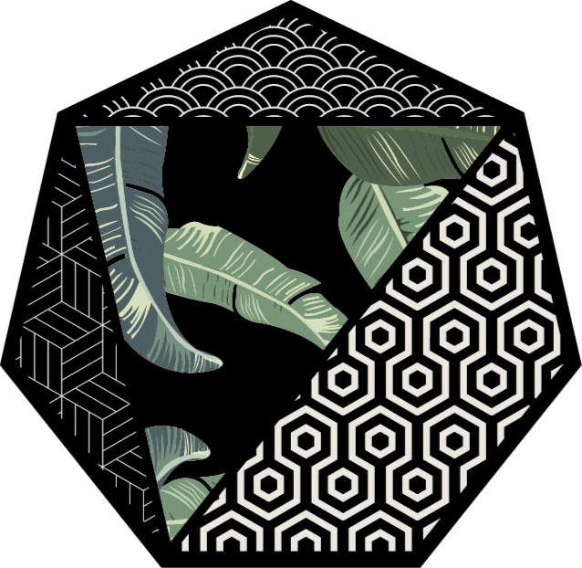 Botanical Hexagon floral rug - TenStickers