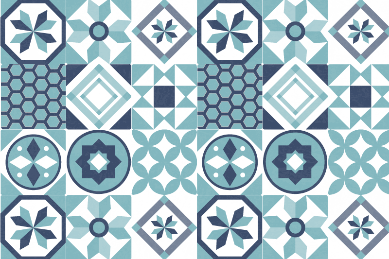 Mosaic vinyl rug inspired by mosaic tiles - TenStickers