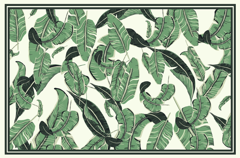 Banana Leaf Design floral vinyl rug - TenStickers