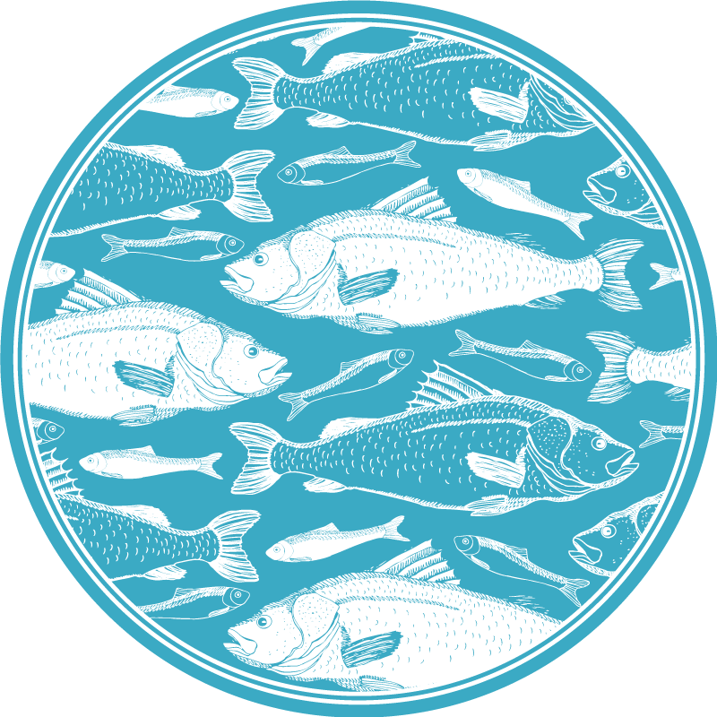 Aquatic Fauna Motif animal vinyl rug - TenStickers