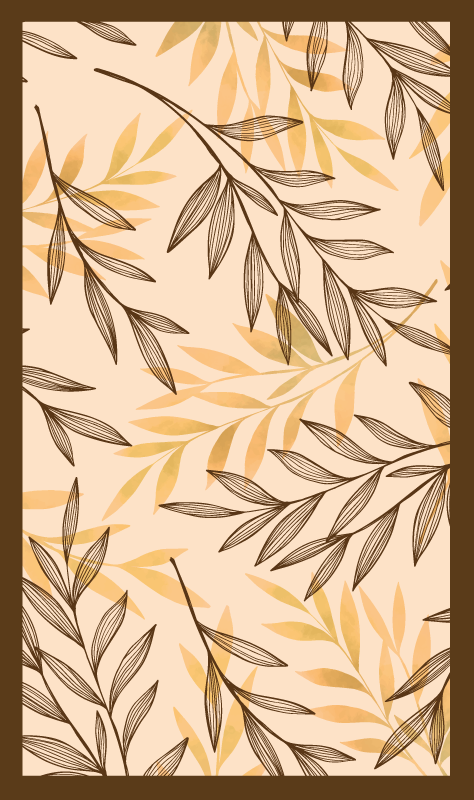 Autumn Foliage Motif floral vinyl rug - TenStickers