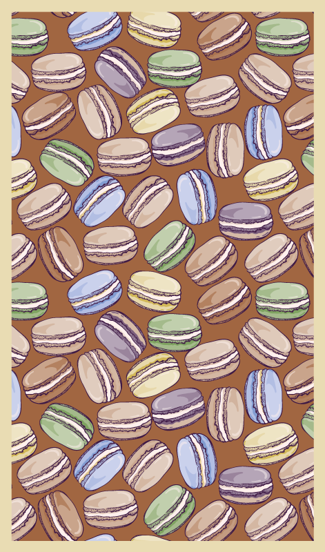 Colorful Macarons Pattern kitchen vinyl rug - TenStickers