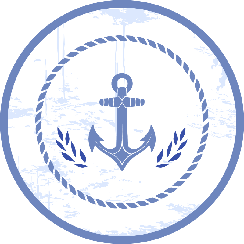 Nautical Anchor Emblem living room vinyl rug - TenStickers