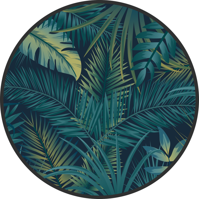 Tropical Foliage Ensemble floral vinyl rug - TenStickers