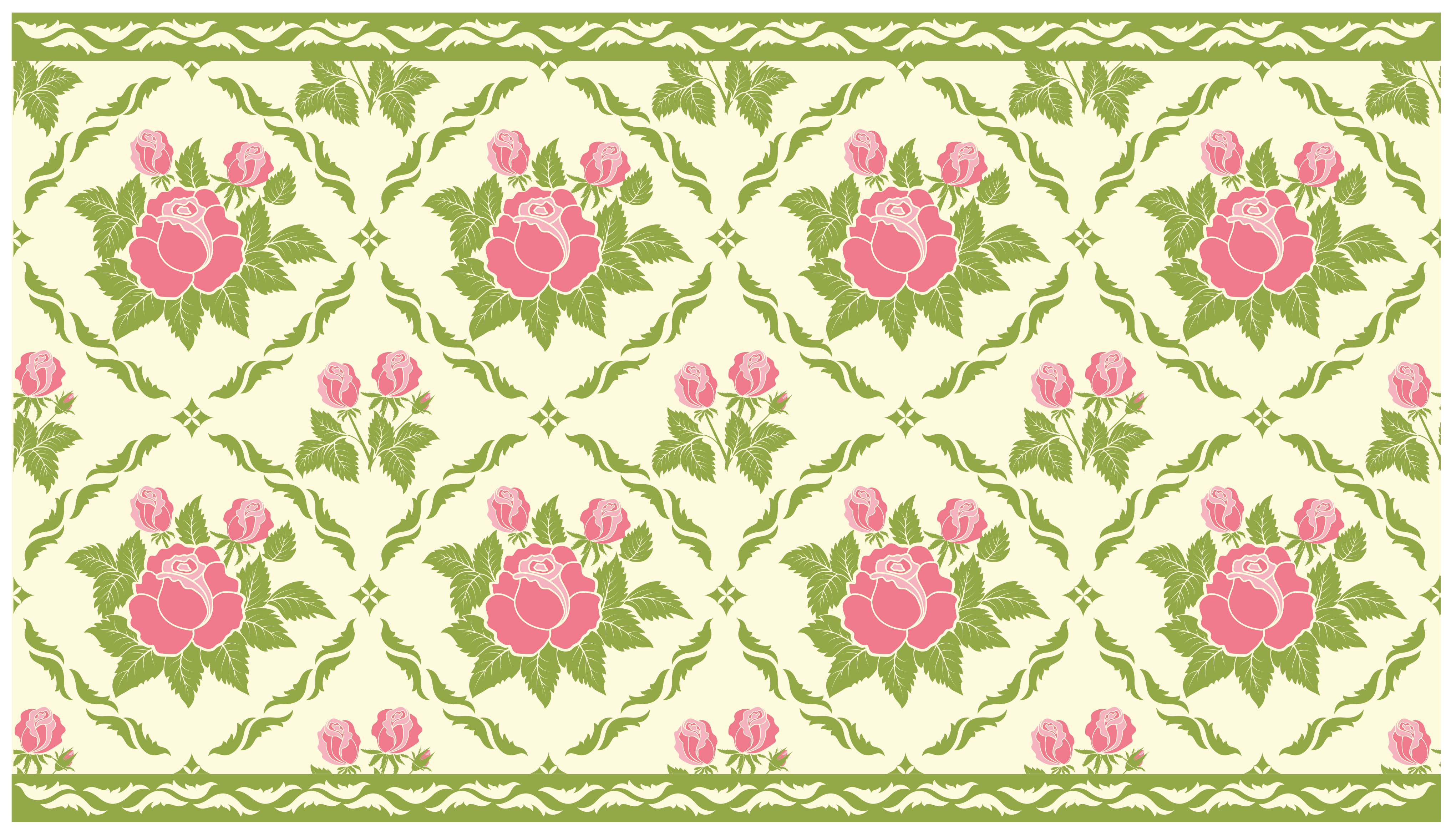 Rose Blossom Print floral vinyl rug - TenStickers
