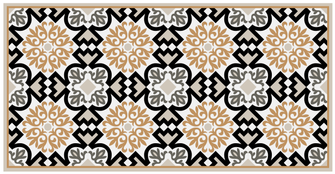 Mosaic vinyl rug intricate mosaic design - TenStickers