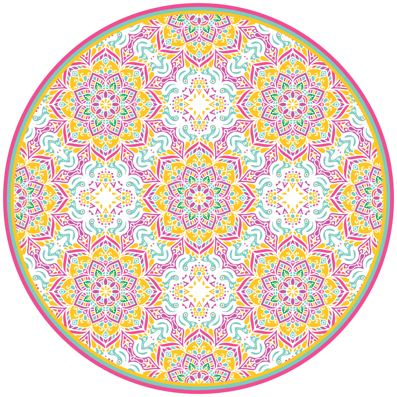 Mandala vinyl rug circular mandala design - TenStickers